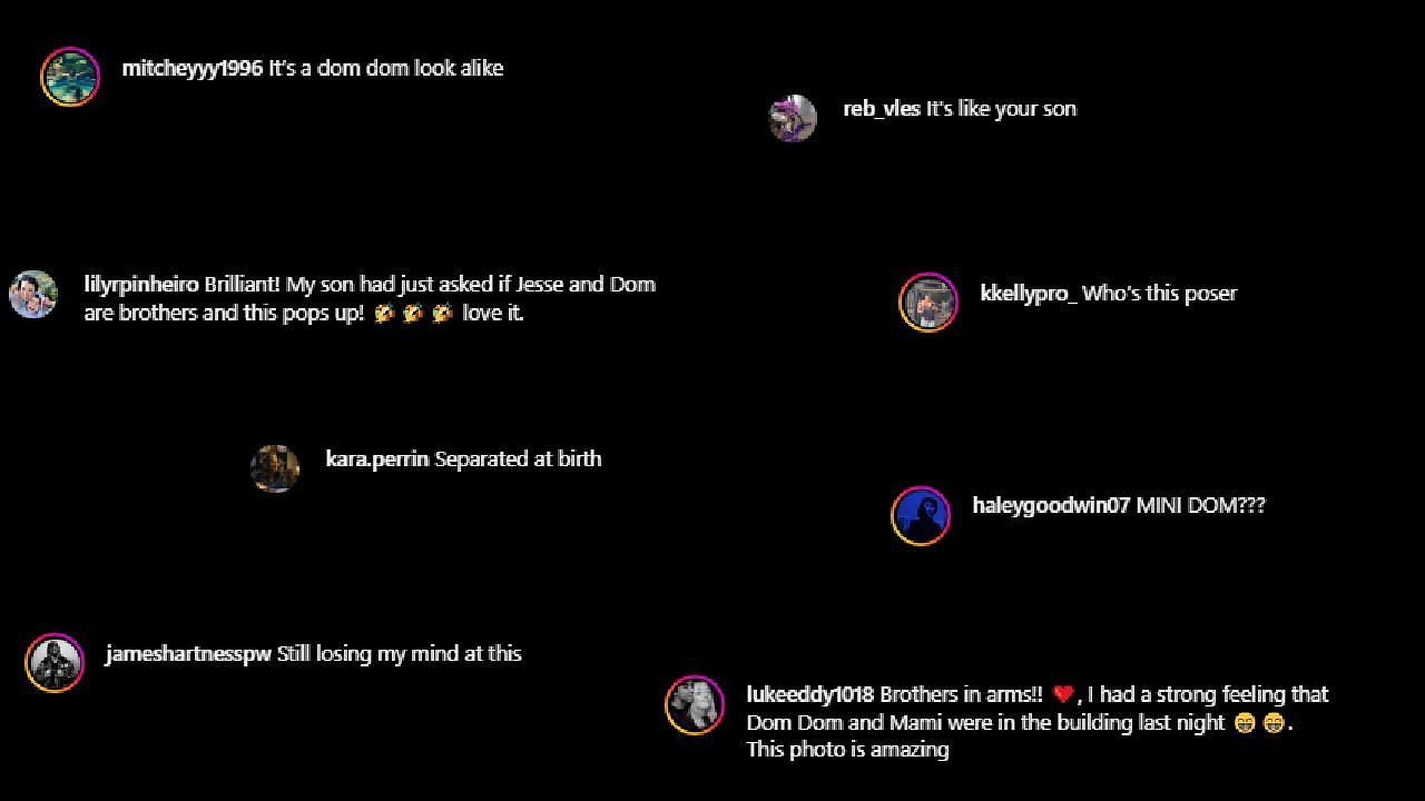 Fan reactions to Jesse Lambert's picture with Dominik